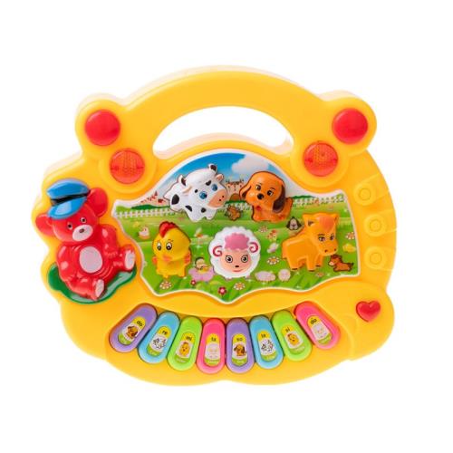 Piano detské so zvieratkami malé BEL 5031A žlté