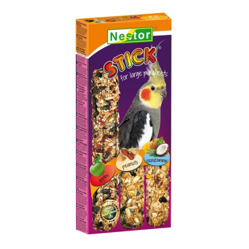 NESTOR Tyčinky 3 v 1 pre papagáje ovocie+orechy+tropické ovocie 3ks / 175g