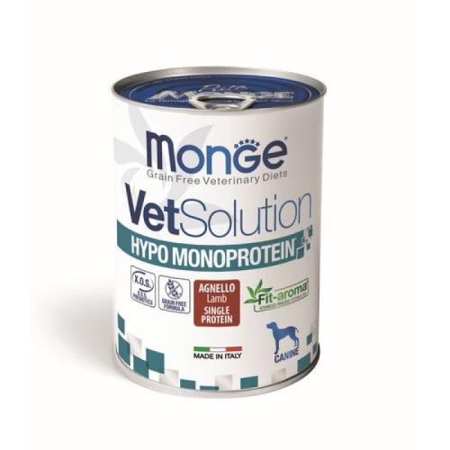MONGE VetSolution Hypo Monoprotein Lamb 400g jahňacia diétna paštéta pre psov na zníženie intolerancií na zložky a živiny