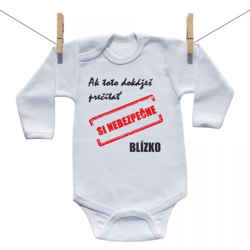 Boodyy Body s dlhým rukávom Nebezpečne blízko 50 (0 mesiacov)