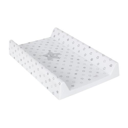Podložka prebaľovacia 2-hranná s pevnou doskou (50x80) Comfort Hviezdy svetlo šedá