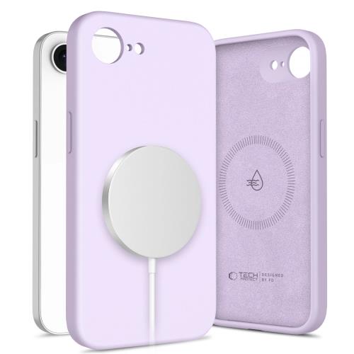 Tech-Protect Liquid Silicone MagSafe kryt na iPhone 16e, fialový
