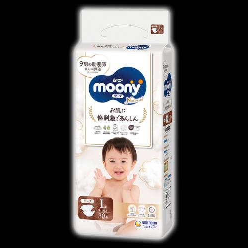 Detské plienky Moony NATURAL "L" veľkosť,9-14kg