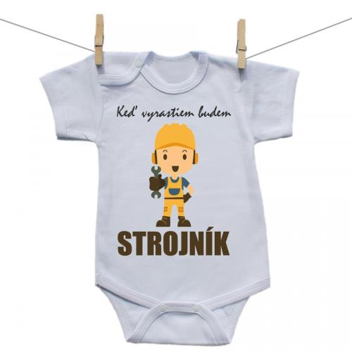 Boodyy Body s krátkym rukávom Keď vyrastiem budem strojník 92 (18-24 mesiacov)