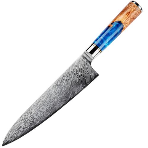 Damaškový kuchynský nôž - Big Chef/Modrá (SKU: 18604)
