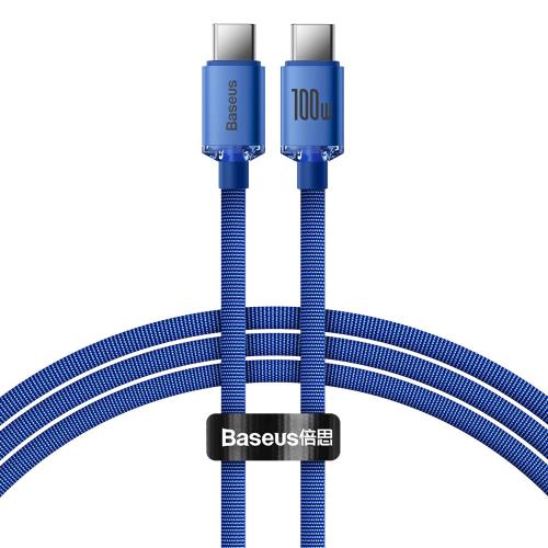 Baseus Crystal Shine kábel USB-C / USB-C 5A 100W 1.2m, modrý