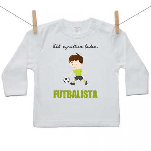 Boodyy Tričko s dlhým rukávom Keď vyrastiem budem futbalista 128 (7-8 rokov) 1204-34622