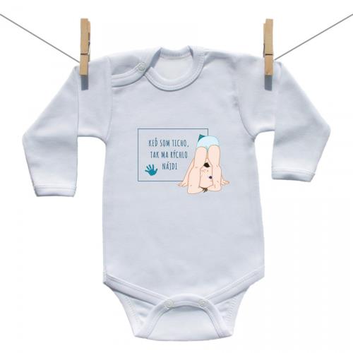 Boodyy Body s dlhým rukávom Keď som ticho tak ma rýchlo nájdi Chlapec 92 (18-24 mesiacov)