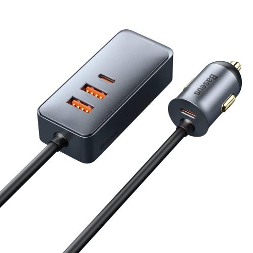 Baseus Share Together autonabíjačka 2x USB / 2x USB-C 120W QC PD, sivá