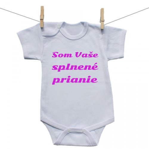 Boodyy Body s krátkym rukávom Splnené prianie Ružová 74 (6-9 mesiacov)