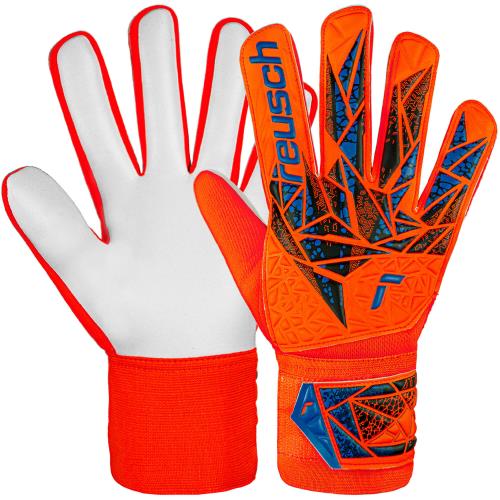 Reusch Attrakt Starter Solid Brankárske rukavice, modro/bielo/oranžové, veľ. 10