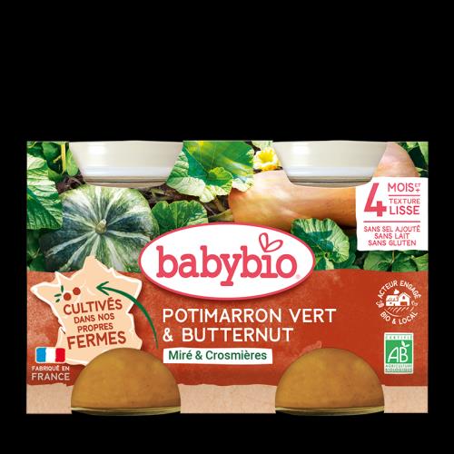 BABYBIO Zelená a maslová tekvica z našej vlastnej ekofarmy 2x130 g