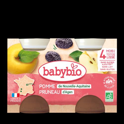 BABYBIO Príkrm jablko slivka (2x 130 g)