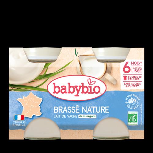 BABYBIO Brassé z francúzskeho mlieka natur 2x130 g