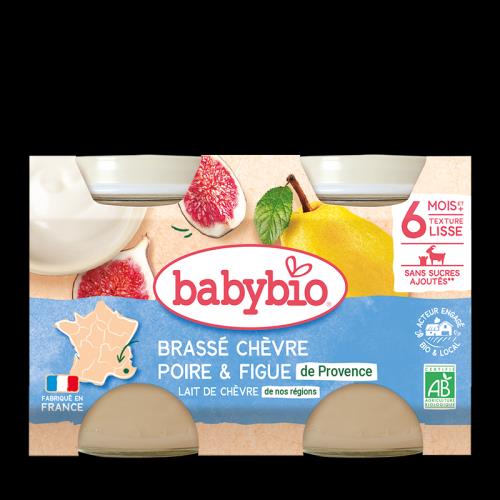 BABYBIO Brassé z kozieho mlieka hruška figa 2x130 g