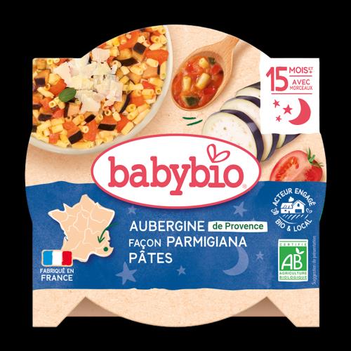 BABYBIO Večerné menu baklažán na spôsob Parmigiana cestoviny 260 g