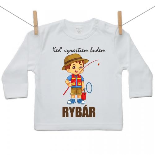Boodyy Tričko s dlhým rukávom Keď vyrastiem budem rybár 116 (5-6 rokov) 2322-44888