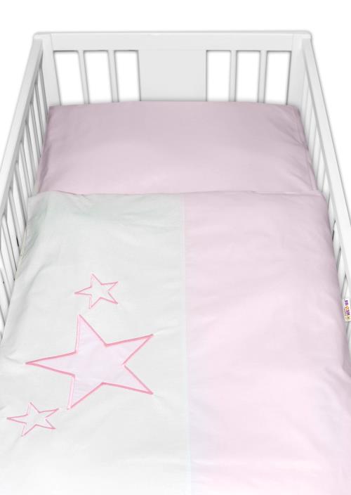 Obliečky do postieľky Baby Stars - ružové, veľ. 135x100 cm