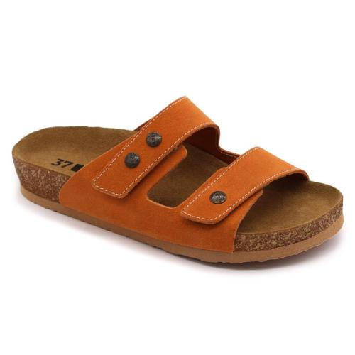 Leon 4050 Dámska zdravotná korková obuv s prackou 41 - 26cm, oranžová, 2,0 cm