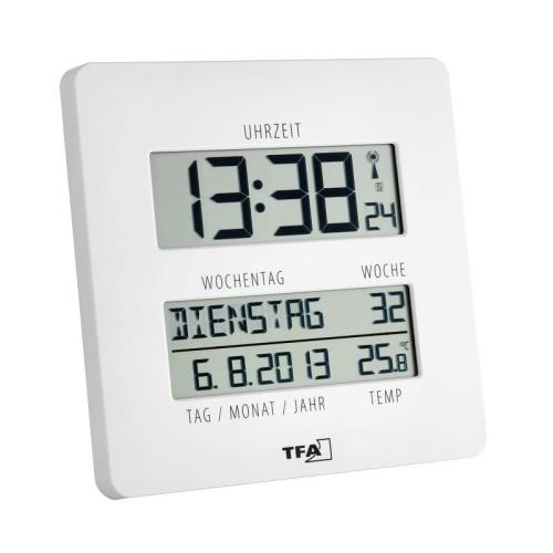 60.4509.02 TFA TimeLine rádiom riadené digitálne hodiny, biele
