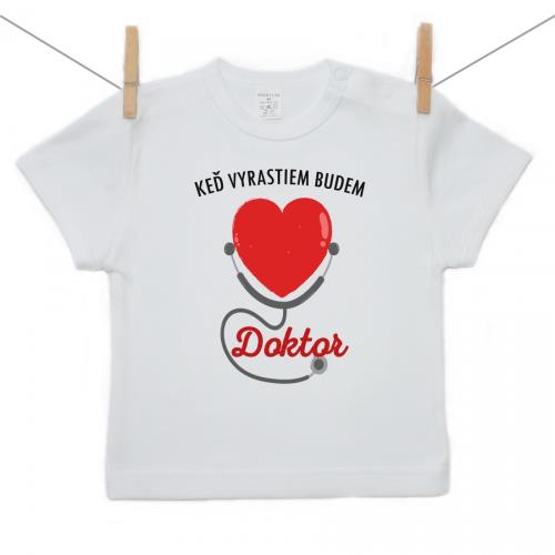 Boodyy Tričko s krátkym rukávom Keď vyrastiem budem doktor 86 (12-18 mesiacov)