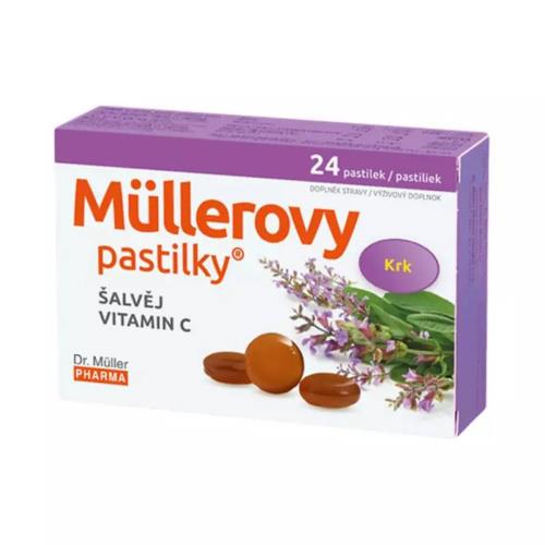 DR. MULLER Pastilky Šalvia a vitamín C 24ks