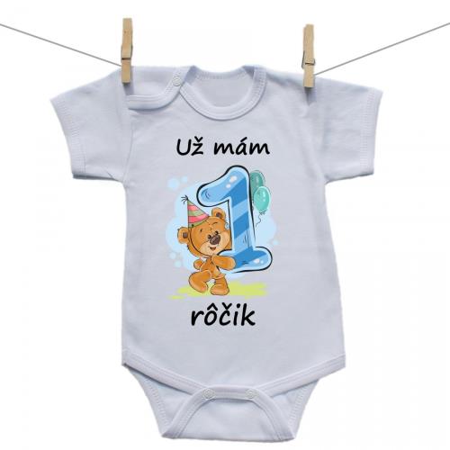 Boodyy Body s krátkym rukávom Už mám 1 rôčik Medvedík Chlapec 92 (18-24 mesiacov) 3934-71237