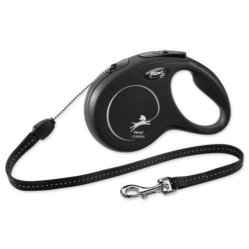 flexi New Classic lanko S 8m do 12kg čierne