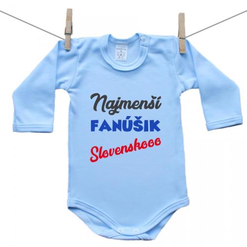 Boodyy Modré body s dlhým rukávom Najmenší fanúšik 92 (18-24 mesiacov)