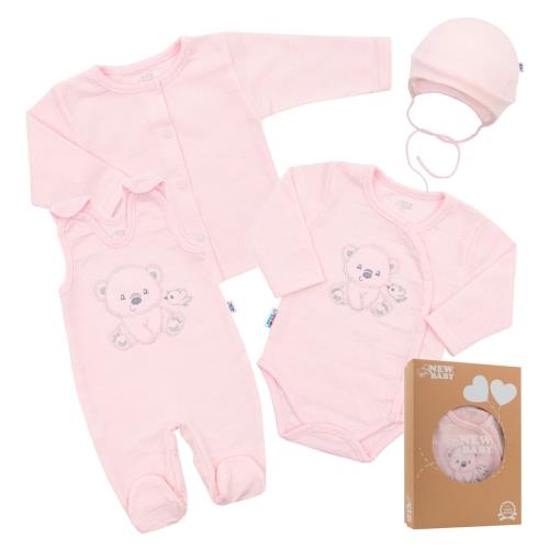 Dojčenská súprava do pôrodnice New Baby Sweet Bear ružová 50, 20C41165