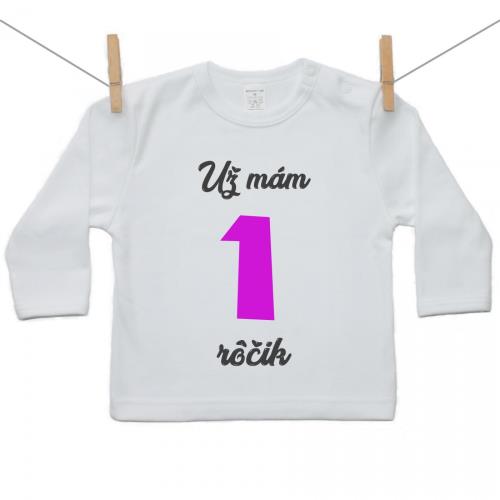 Boodyy Tričko s dlhým rukávom Už mám 1 rôčik Dievča 98 (2-3 roky)