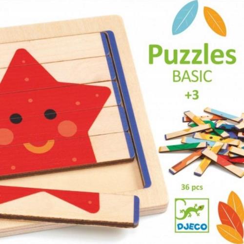 Djeco - Drevené puzzle farebné zvieratá 36 dielokov