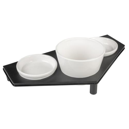 DUVO+ Sada 3 keramických misiek v kovovom stojane -trojuholník 200ml/ 41x21,8cm
