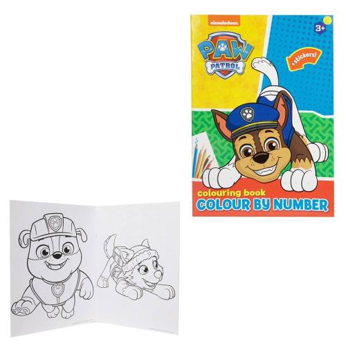 Omaľovánka s číslami + samolepky A4 PAW Patrol-MOVEO