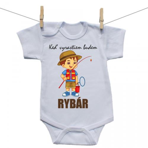 Boodyy Body s krátkym rukávom Keď vyrastiem budem rybár 74 (6-9 mesiacov)