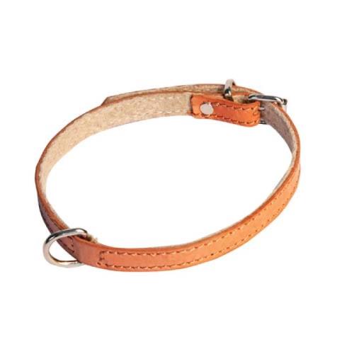 COBBYS PET Obojok z pravej kože podšitý 40cm/10mm prírodná hnedá