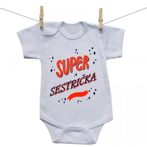 Boodyy Body s krátkym rukávom Super sestrička 68 (3-6 mesiacov)