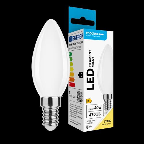 Modee LED žiarovka Filament Milky Candle C35 4W E14 430lm teplá biela (ML-MCF2700K4WE14)