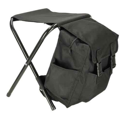 Rybárska Stolička Čierna - Turistická Rybárska Stolička bez Operadla, Nosnosť 80 kg