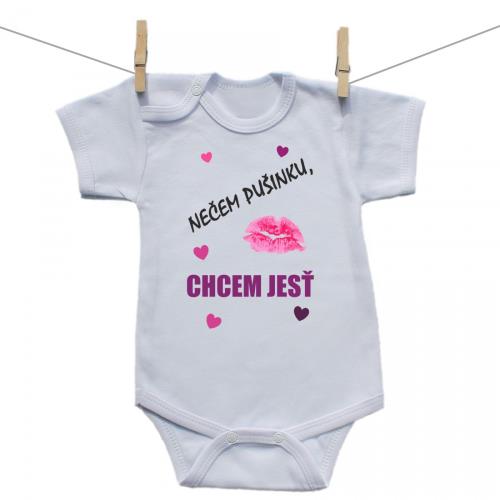Boodyy Body s krátkym rukávom Nečem pusinku, chcem jesť 86 (12-18 mesiacov)