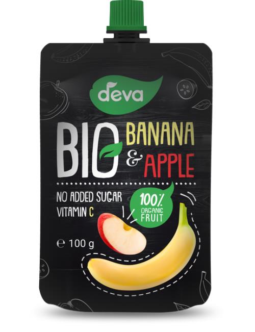 DEVA Ovocná kapsička 100% ovocie Banán, Jablko BIO