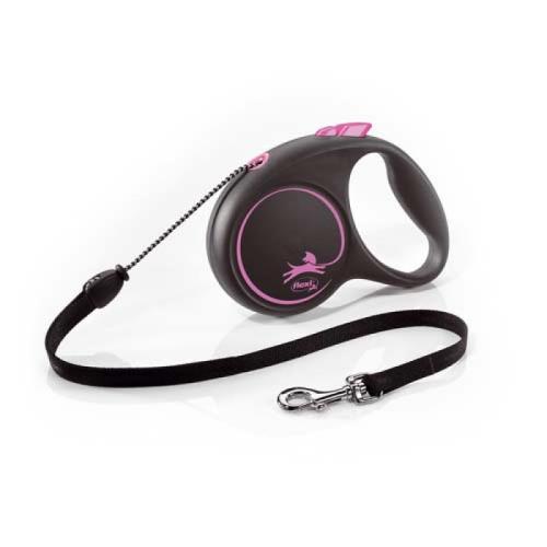 flexi Black Design M lanko 5m ružová do 20kg