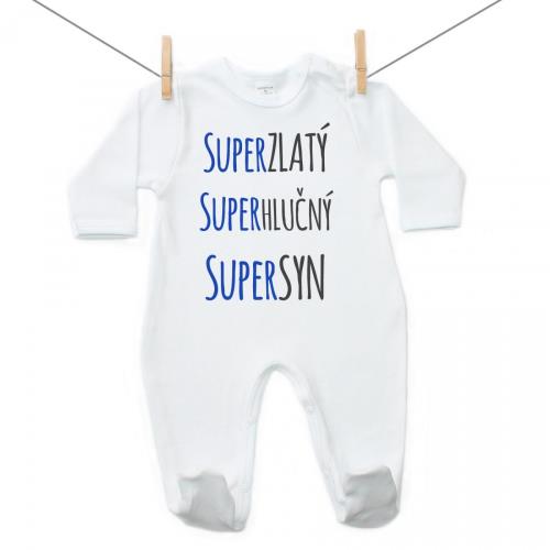Boodyy Overal Super zlatý, super hlučný, super syn 68 (3-6 mesiacov)
