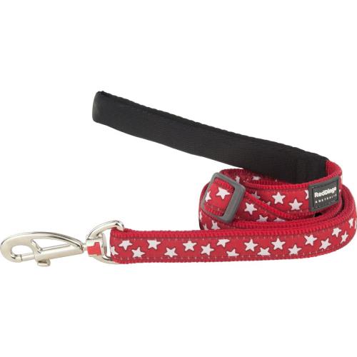 Nylonové vodítko Red dingo s hviezdičkami červené, šírka: 25 mm
