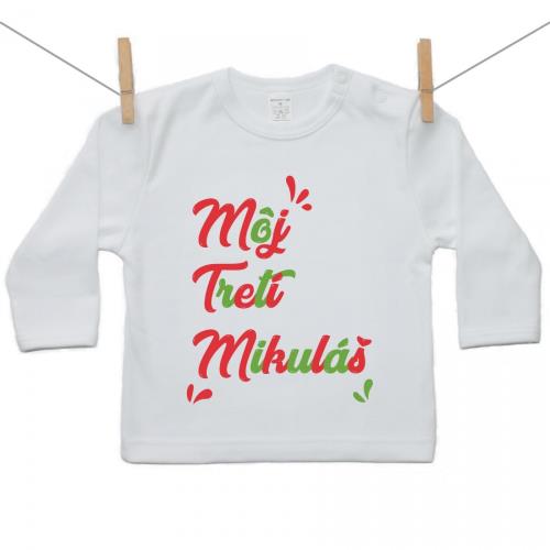 Boodyy Tričko s dlhým rukávom Môj tretí Mikuláš 80 (9-12 mesiacov)