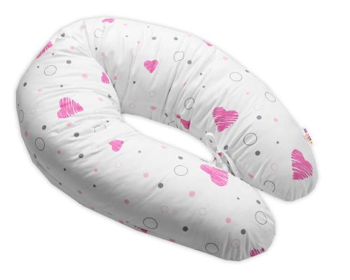 Vankúš na dojčenie/relaxačná poduška, bavlna I love Girl, ružová/biela