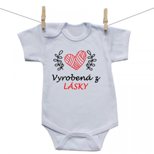 Boodyy Body s krátkym rukávom Vyrobená z lásky 56 (0-2 mesiace)