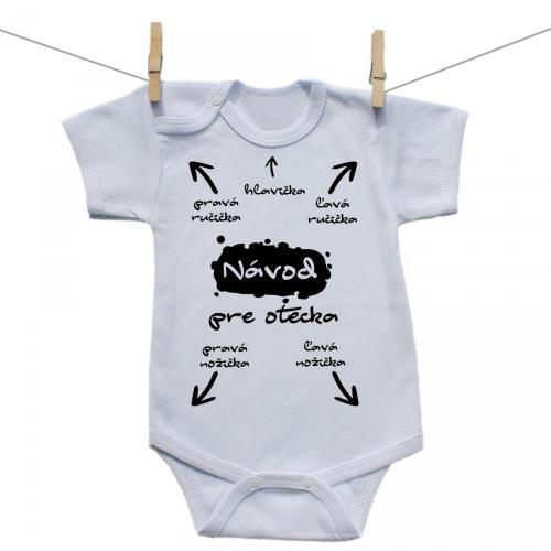 Boodyy Body s krátkym rukávom Návod pre otecka 68 (3-6 mesiacov)