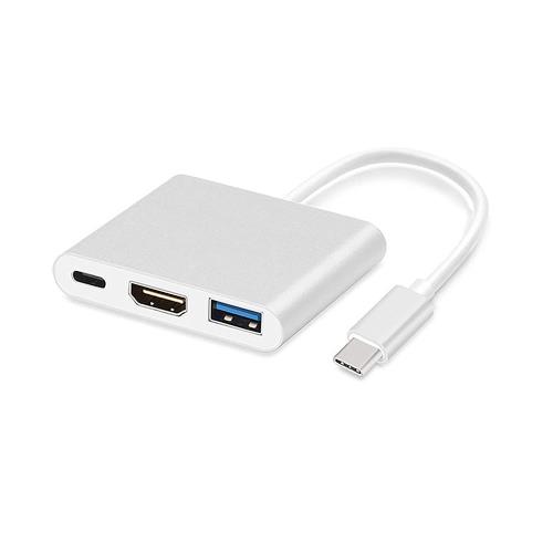MG adaptér USB-C - HDMI 4K / USB / USB-C 0.25m, biely