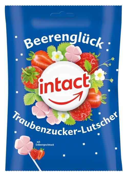INTACT jahodové lízatká hroznový cukor